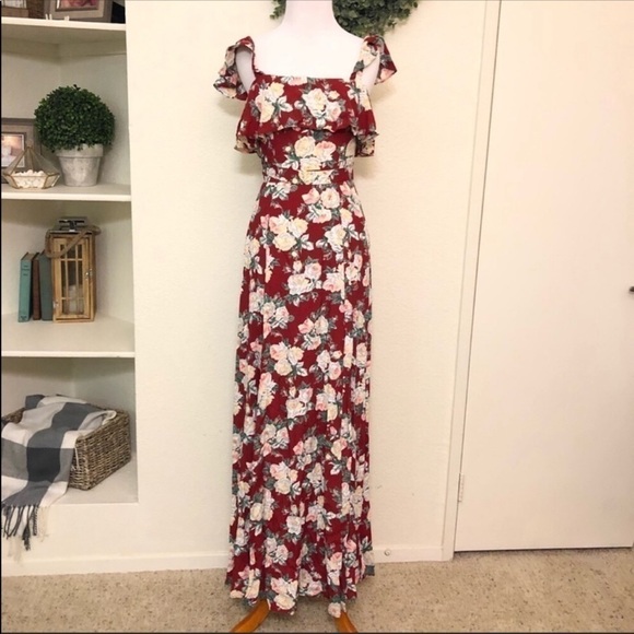 Privacy Please revolve petro floral maxi dress red white size XS - Picture 1 of 8